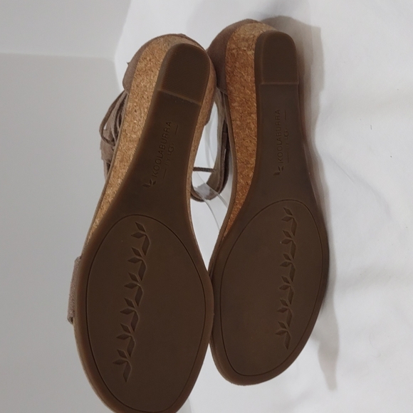 Koolaburra by Ugg Tan Suede Saige Cork Wedge Sandal Size 6 Zip Up Back - Picture 5 of 16